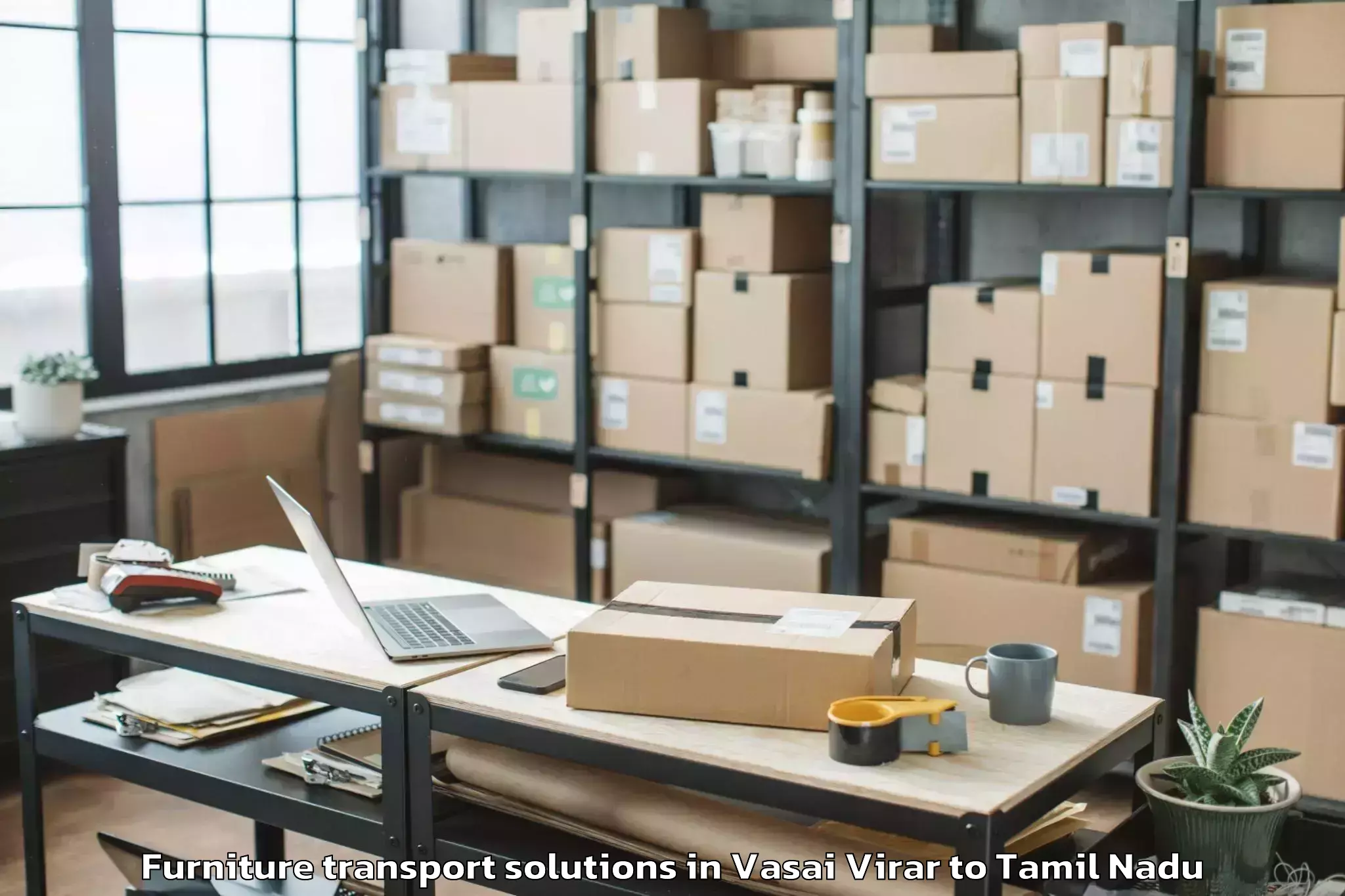 Quality Vasai Virar to Ammapettai Furniture Transport Solutions